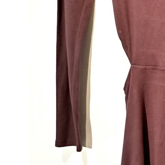 Garage Fit & Flare Mini Dress, Stretch, Long Sleeve Cut Out Burgundy Small - Picture 6 of 9